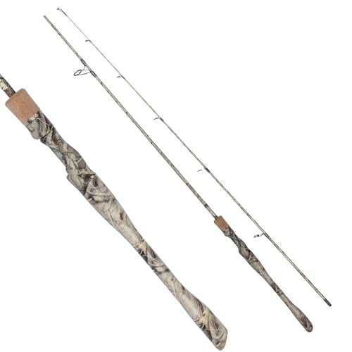Eurasian Sports Medium Spin&Cast Fishing Rod Graphite Bass Fishing Rods Carbon 2 Piece Spinning Pole, Anti-tangling Guide ...