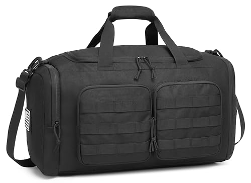 Wotony Tactical Duffle Bag for Men, Duffle Bag for Gym, Travel - Military Weekender Workout Molle Bag (Black, 35L)