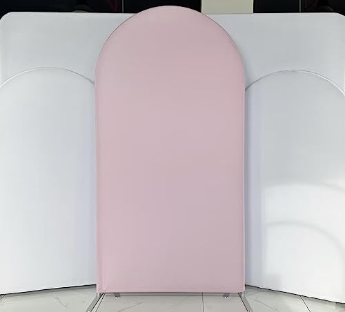 afoloa Light Pink Arched Stretchy Fabric Covers for Parties Double-Sided Arch Stand Backdrop Cover Wedding Birthday Party ...