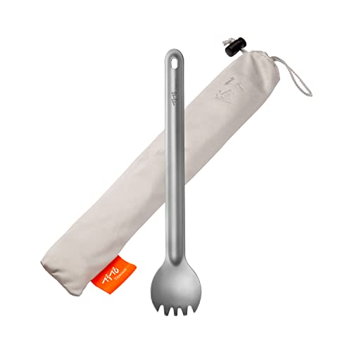 TiTo Titanium Long Handle Spork and Spoon Eco-Friendly Ultralight Portabale Flatware for Outdoor Camping Backpacking Hikin...