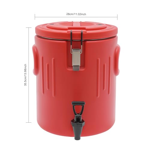 HIFMGHE Insulated Beverage Dispenser 3.5Gal, Hot and Cold Drink Dispenser with Stainless Steel Interior, Lid and Spout, 6-...