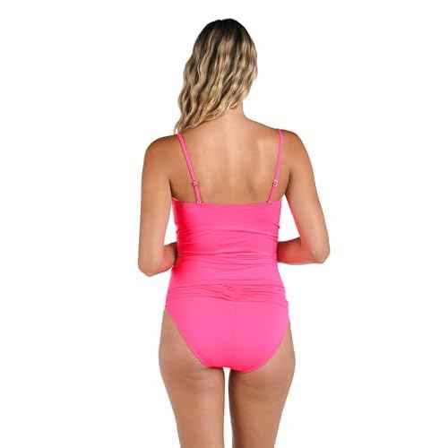 La Blanca Womens Island Goddess Ruffled Bandeau Tankini Swimsuit Top