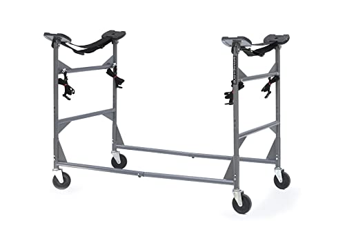 SPAREHAND Watercraft Rigging Rack - Lockable Caster Wheels ‎Station Rack with 250 lbs. - Self-Adjusting Pads for Fishing K...