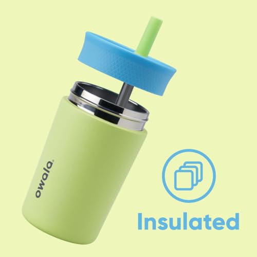 Owala Kids Insulation Stainless Steel Tumbler with Spill Resistant Flexible Straw, Easy to Clean, Kids Water Bottle, Great...