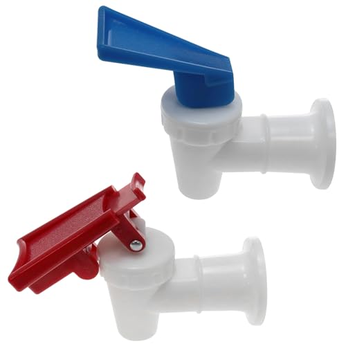 Xhziy Plastic Water Cooler Faucet Reusable Tap Outlet Leak Proof Water Drink Rod Pour Valve Tank Faucet Red with Safety Lo...