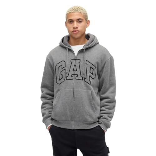 GAP mens Logo Sherpa Full Zip Sweatshirt