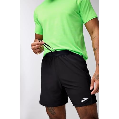 Brooks Men's Journey 7" Short, Lightweight, Supportive Fit Athletic Shorts with Brief Liner & Secure Storage