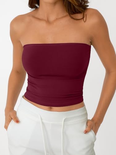 AUTOMET Tube Tops Strapless Crop Tops Basic Backless Sleeveless Bandeau Going Out Cute Summer Clothes Spring Outfits 2026