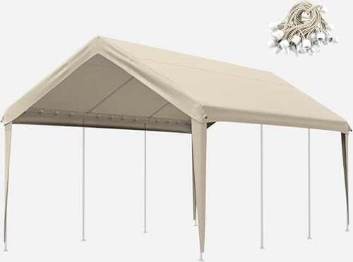 10 X 20 Ft Canopy Replacement Cover Heavy Duty Waterproof UV & Tear Resistant Car Tarp Canopy Tent Garage Top Shelter Oxfo...