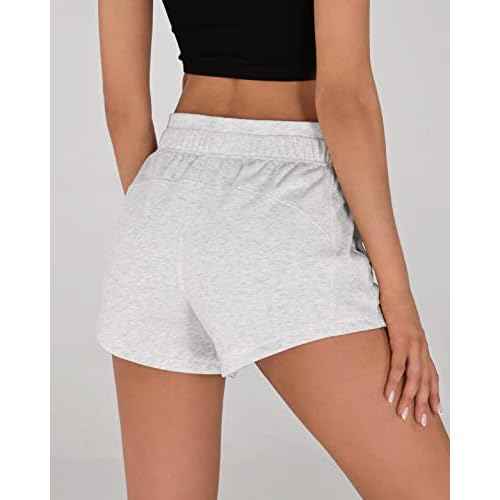ODODOS Women's Sweat Shorts with Pockets Cotton French Terry Drawstring Summer Workout Casual Lounge Shorts