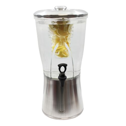 TableCraft N175 Cold Beverage Dispenser, 3.5 Gal, Stainless Steel & Tritan, 11¼" Dia x 23½", Includes Removable Infuser Tu...