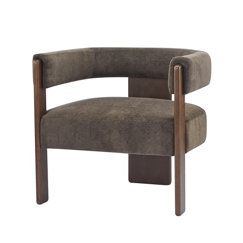 Christopher Knight Home Nettie Modern Accent Chair for Living Room, Velvet Fabric Single Lounge Sofa Chair with Wooden Fra...