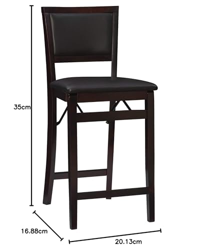 Linon Home Decor Keira Pad Back Folding Counter Stool, 24-Inch