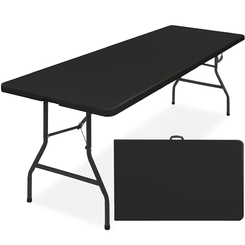 Best Choice Products 8ft Plastic Folding Table, Indoor Outdoor Heavy Duty Portable w/Handle, Lock for Picnic, Party, Pong,...