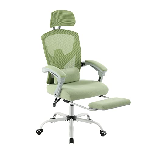 DUMOS Office Desk Chair with Footrest Ergonomic Gaming Chair for Adults Computer Mesh, Lumbar Support,Swivel Reclining wit...