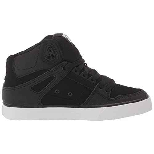 DC Men's Pure High Top Wc Skate Shoes Casual Sneakers, Black/Black/White, 12