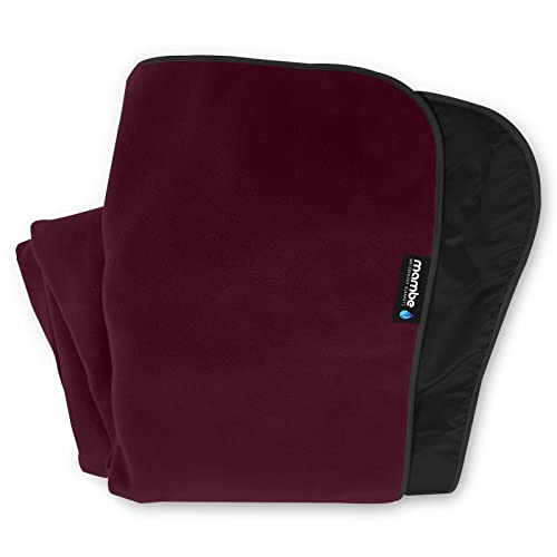Mambe Extreme Weather Outdoor Blanket - Burgundy, Large - 100% Waterproof and Windproof, Soft Warm Polarfleece with Durabl...