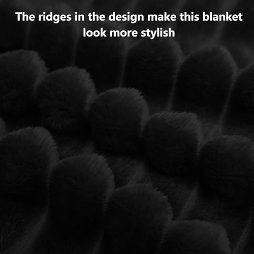HIMEET Black Twin Size Blanket for Bed - 300GSM Soft Cozy Blankets, Cute Small Lightweight Fleece Throws, Birthday Gifts, ...