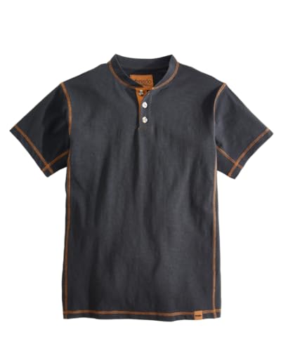 Venado Premium Short Sleeve Henley Shirt for Men - Mens Henley with Stretch Cotton