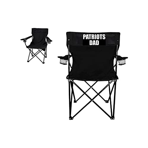 VictoryStore Outdoor Camping Chair - Patriots Dad Black Folding Camping Chair with Carry B
