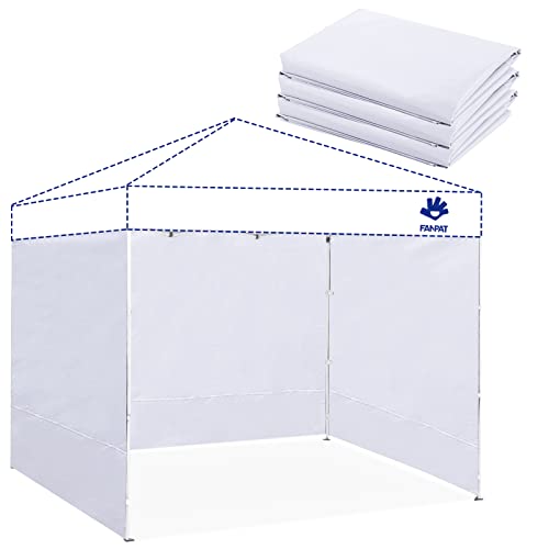 Fanpat Instant Canopy Tent Sidewalls for 10x10 Pop Up Canopy Waterproof,99% UV Protection，3 Piece Sidewalls, White(3PCS Si...
