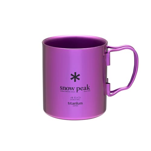 Snow Peak’s Ti-Double 450 Mug, Japanese Titanium, Made in Japan, Ultralight for Camping and Backpacking, Lifetime Product ...