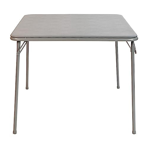 EMMA + OLIVER 33.5" Square Multipurpose Folding Card Table for 4 Players, Portable Square Folding Table with Padded Vinyl ...
