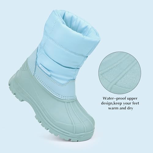 FANTURE Boys Girls Snow Boots Winter Waterproof Resistant Cold Weather Outdoor Shoes (Toddler/Little Kid)
