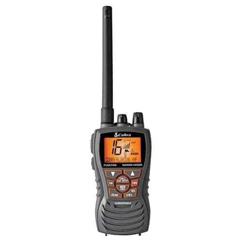 Cobra MR HH350 FLT Handheld Floating VHF Marine Radio - 6 Watt, Submersible, Noise Cancelling Mic, Backlit LCD Display, NO...