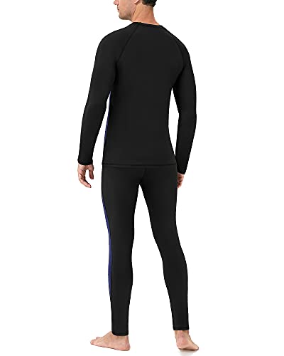 Roadbox Thermal Underwear for Men: Fleece Lined Long Johns Base Layer Ski Thermals Top and Bottom Set