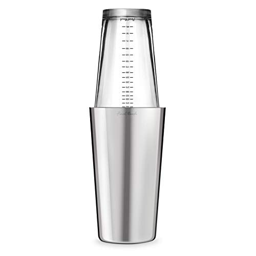 Final Touch Double-Wall Boston Shaker Set - Stainless Steel Mixing Glass with Silicone Seal - BPA-Free, Compact Storage - ...