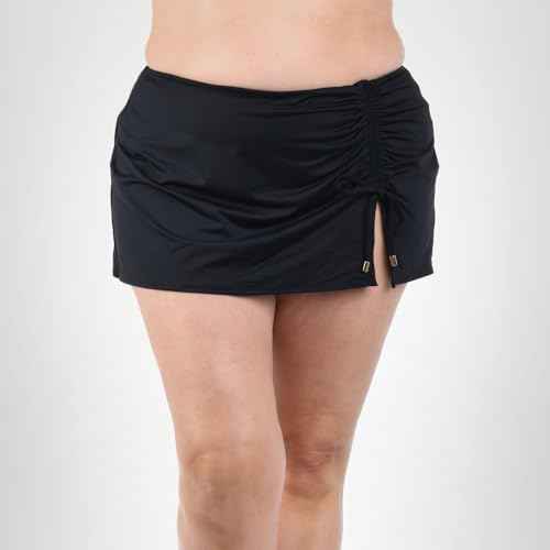 La Blanca Women's Island Goddess Asymmetrical Skirted Swimsuit Bottom, Black, 8