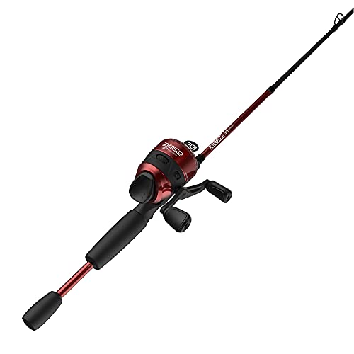 Zebco 33 Custom-Z Spincast Reel and 2-Piece Fishing Rod Combo, 6-Foot Fiberglass Rod with Split-Grip EVA Handle, Quickset ...