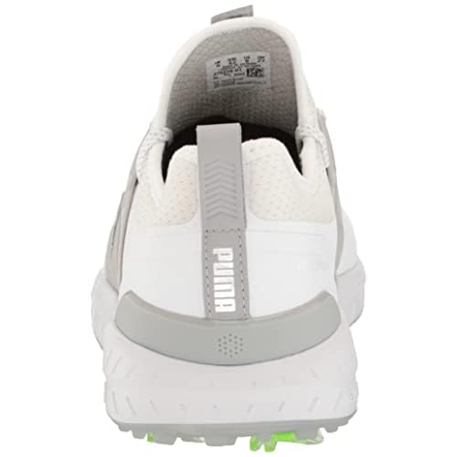 PUMA Men's Ignite Articulate Wide Golf Shoe, White Silver-High Rise, 7.5