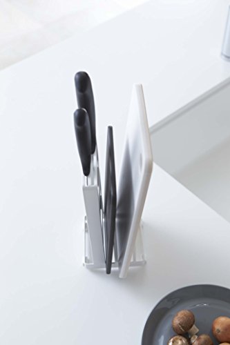 Yamazaki businessman kitchen knife and cutting board stand plate white 2436