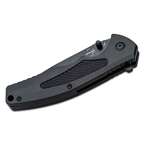 Boker Plus Gemini Nga Assisted Bk Serrated - 3.5" Partially Serrated D2 Blade, Backflipper and Thumbstud with Liner Lock and Fiber Reinforced Synthetic Scales- 01BO506