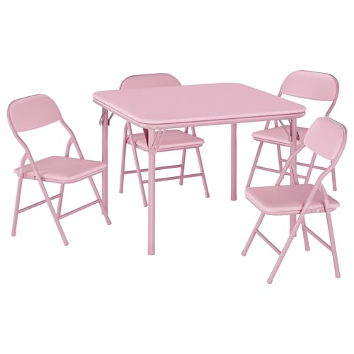 GAOMON 5 Piece Set Folding Table and Chairs Set, Boys and Girls Activity Table and Chairs Set for Dining Room,Daycare,Clas...