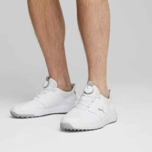 PUMA Men's Ignite Elevate Disc Golf Shoe, Silver/White, 12.5