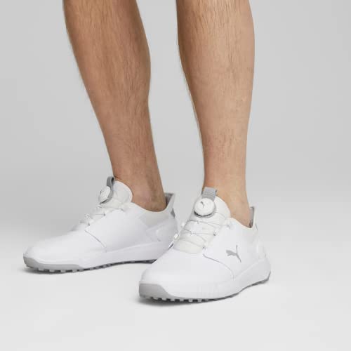 PUMA Men's Ignite Elevate Disc Golf Shoe, Silver/White, 11.5