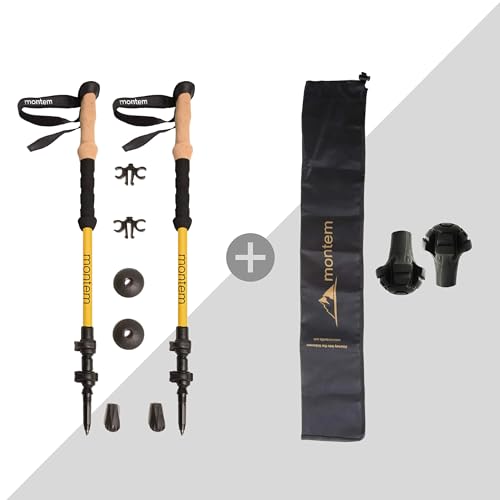 Montem Ultra Light 100% Carbon Fiber Trekking, Walking, and Hiking Poles - One Pair (2 Poles) - Ultra Light, Quick Lockin...