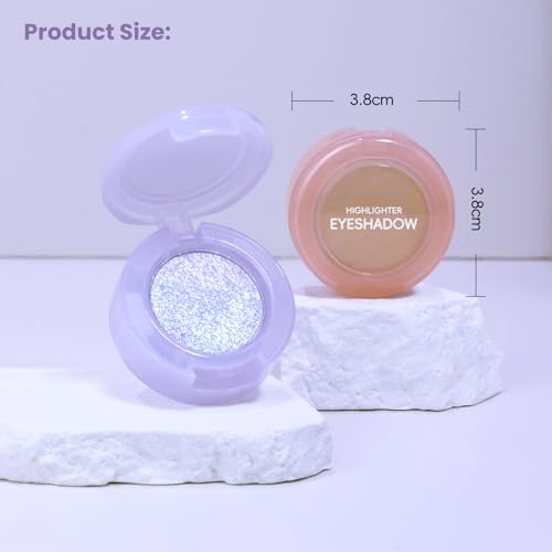 HOSAILY Holographic Blue Purple Glitter Eyeshadow, Multichrome Shimmer Color Shifting Single Eyeshadow, Chameleon Metallic...