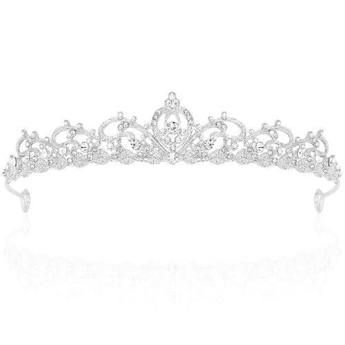 TOBATOBA Tiaras for Women Crystal Silver Bridal Tiara Wedding Tiaras for Bride, Princess Quinceanera Crown Birthday Prom P...