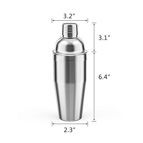 LUCKYGOOBO Cocktail Shaker,24 oz Martini Shaker,Drink Shaker Built-in Strainer,Professional Stainless Steel Margarita Mixe...