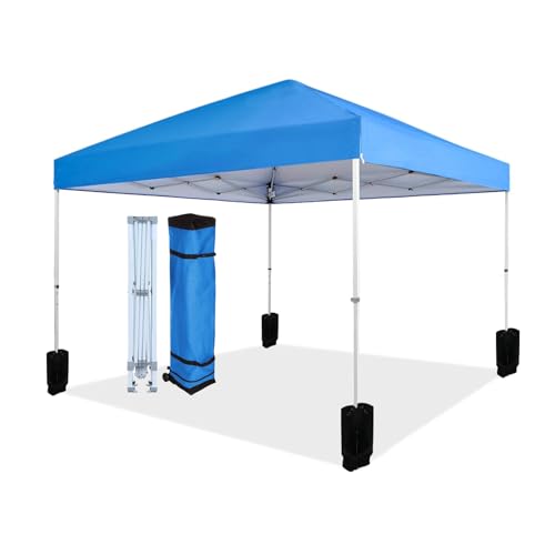 Amazon Basics Outdoor Pop Up 10 x 10 Canopy Tent for Events, Portable with Easy Setup, Includes Wheeled Carry Bag, 8 Pegs,...