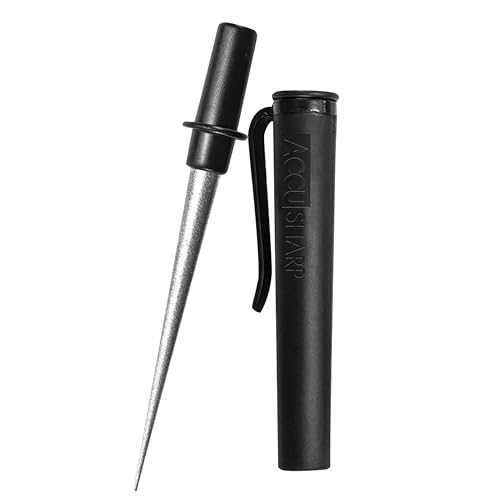 AccuSharp Diamond Compact Tapered Rod Sharpener, Portable Knife & Tool Sharpener for Serrated Blades, Fillet Knives & Fish...