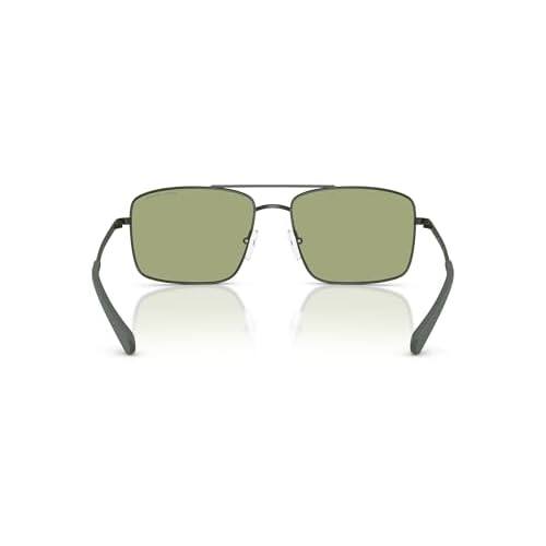 A|X ARMANI EXCHANGE Men's AX2054S Aviator Sunglasses, Matte Dark Green/Green, 57 mm