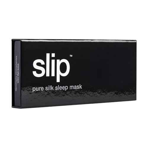 slip Pure Silk Sleep Mask - 100% Mulberry Silk, Ultra Soft & Comfortable, Blocks Light for Restful Sleep| Adjustable Strap for Perfect Fit, Gentle on Skin & Hair (Black - 1 Count Pack of 1)
