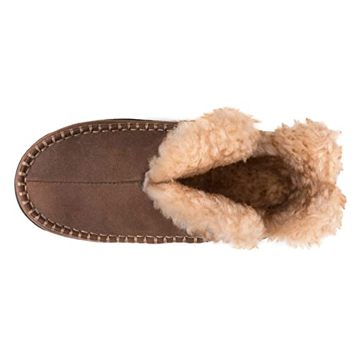 Wishcotton Men's Moccasin Bootie Slippers With Cozy Memory Foam, Winter Warm Fuzzy Indoor Outdoor House Shoes