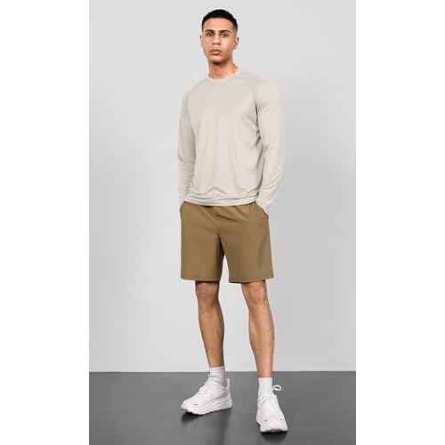 ODODOS Men's Quick Dry Long Sleeve Shirts UPF 50+ Sun Protection SPF Athletic Tops Workout Fishing T-Shirts