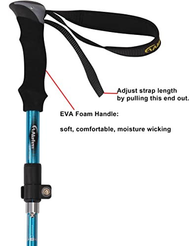 A ALAFEN Lightweight Collapsible Trekking Pole - 7075 Aluminum Adjustable Walking Stick for Hiking & Travel, Foldable Quic...